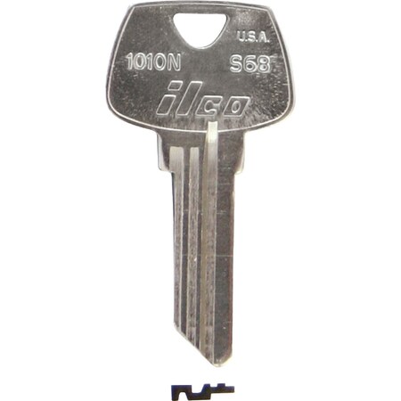 Ilco Sargent Nickel Plated House Key S68 / 1010N, 10PK IAL4406300B