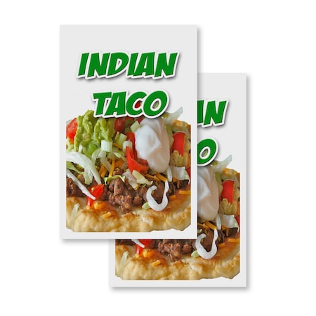 Signmission Indian Taco, Vinyl Decals Only 24 Inch x 36 Inch, Vinyl Decal, 2PK DSB-2436-2PACK-Indian Taco