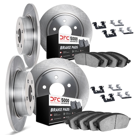 Dynamic Friction Co DFC Rotors with 5000 Advanced Brake Pads includes Hardware 6514-27057