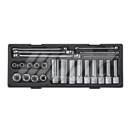 Jtc Auto Tools 1/2in DR 24pcs Star Socket Combination Set, E10-E24 Std and Deep, Star Wrenches K4241