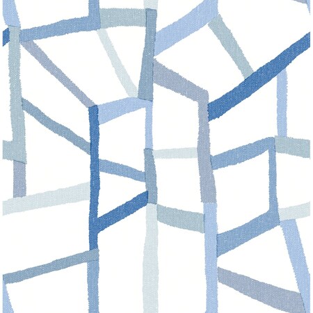 A-Street Prints Tate Blue Geometric Linen Wallpaper 4135-25849