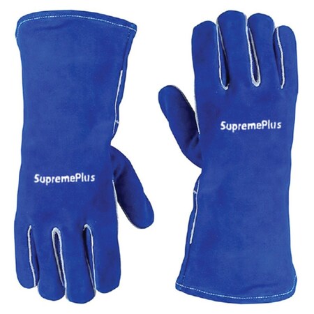 Supremeplus Split Cowhide Leather Welding Gloves, Double Palm, Blue, Size: 2XL, Pair 12 per pack, 12PK SP-1148