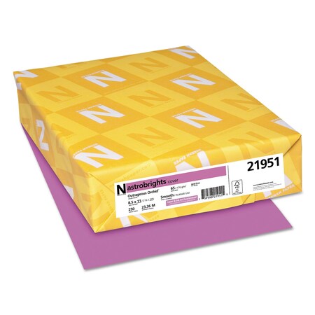 Astrobrite Color Cardstock, 65 lb Cover Weight, 8.5 x 11, Outrageous Orchid, 250/Pack, 250PK 21951