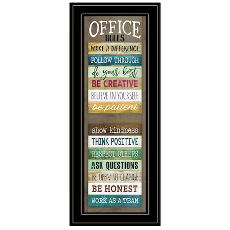 Homeroots Office Rules 3 Black Framed Print Wall Art 406940