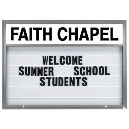 Aarco 70 in W, 50 in H, White Translucent Letterboard/Clear Satin Anodized Frame MBM5070