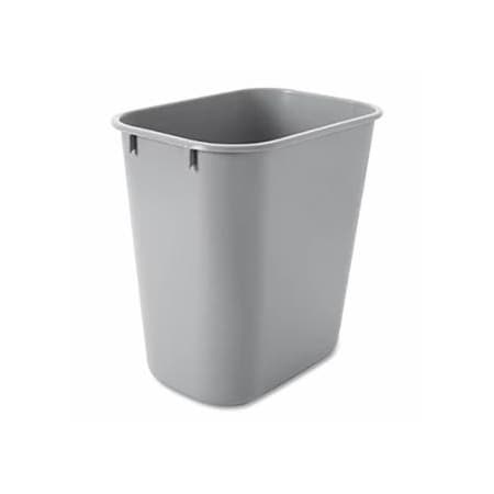 Rubbermaid Commercial Deskside Wastebaskets, 3 gal, Plastic, Gray 640-FG295500GRAY