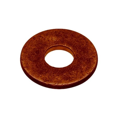 Zoro Select Flat Washer, For Screw Size #1 , Copper Plain Finish, 5 PK WASB#1RCU