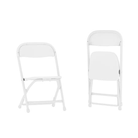 Flash Furniture Kids White Plastic Folding Chair, PK2 2-Y-KID-WH-GG