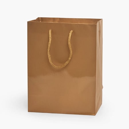 Nashville Wraps Gold Gloss Gift Bags, Cub 8x4x10, 100PK GTCBGO