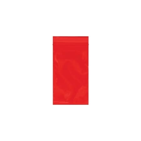Bubblefast 1000-3 x 5'' - 2 Mil Red Reclosable Poly Bags, 1000PK BFPB3550R
