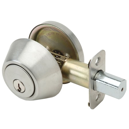 Pamex Residential Deadbolts Single Cylinder Reversible Satin Stainless Steel FD261