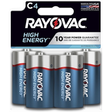 Rayovac Battery, 1.5 V Battery, C Battery, Alkaline, 4PK 814-4TK