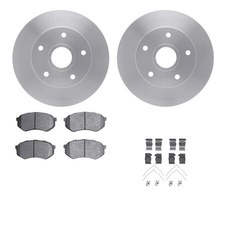 Dynamic Friction Co DFC Brake Rotor with 5000 Brake Pads and Hardware Kit 6512-80121