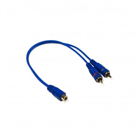 Stinger 2M-1F Blue RCA Interconnects Y-Adapter SSIBY2M