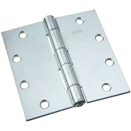 National Hardware Utility Hinge, 5 in W Frame Leaf, 0.15 in Thick Frame Leaf, Steel, Zinc, Riveted Pin, 110 lb N140-822