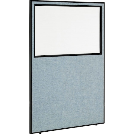 Global Industrial Interion; Office Partition Panel With Partial Window, 48-1/4W x 96H, Blue 695789WBL