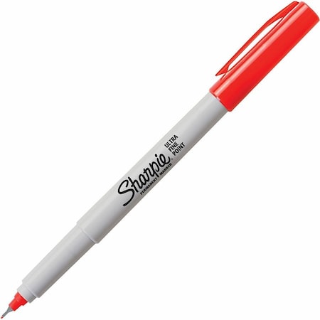 Sharpie Permanent Marker, Red, Ultra Fine Tip, Capped, 12 PK 37002