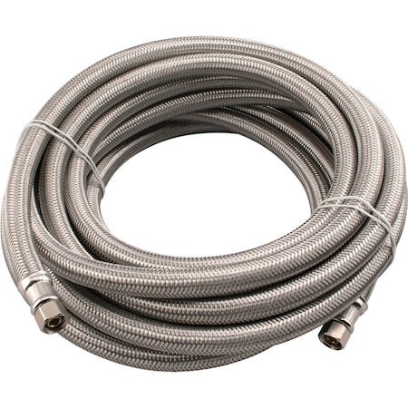 Do It Best 1/4-in COMP x 1/4-in COMP x 240-in Braided Stainless Steel Ice Maker Connector 496-924