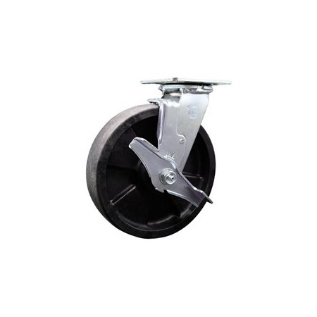 Service Caster 8 Inch SS Glass Filled Nylon Swivel Caster with Ball Bearing and Brake SCC SCC-SS30S820-GFNB-TLB