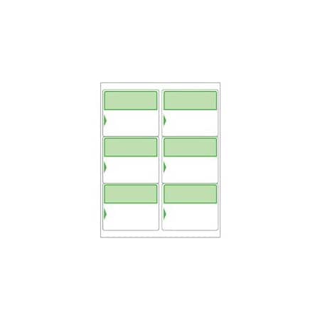 Bubblefast Blank 4 x 3 1/3'' To/From Labels - Green-6 Labels per Sheet BFLLTFGN