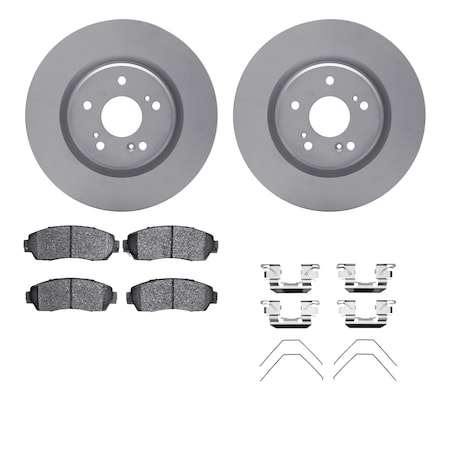 Dynamic Friction Co DFC GEOSPEC Coated Rotors with 5000 Brake Pads - Ceramic and Hardware 4512-58051