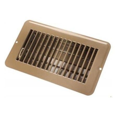 Jr Products 4IN X 8IN FLOOR REGISTER DAMPERED, METAL, BROWN 02-28975