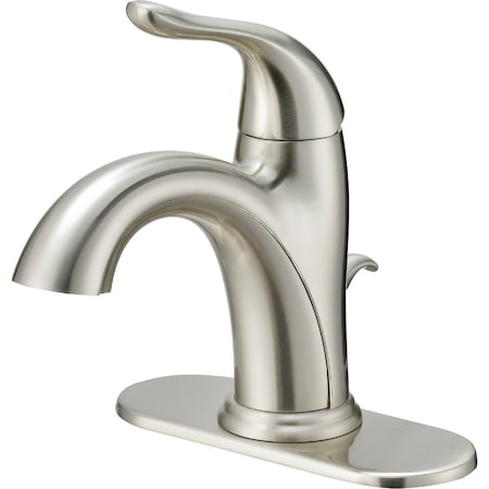 Home Impressions Brushed Nickel 1-Handle Lever 4'' Centerset Bathroom Faucet with Pop-Up FS1A4141NP-JPA1