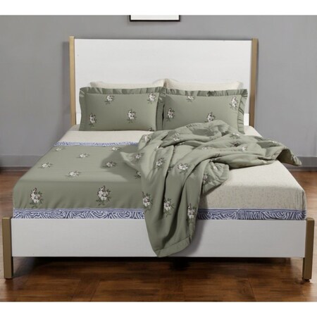 Homeroots Natural and White Solid Wood And Upholstery Full Bed Frame 524834