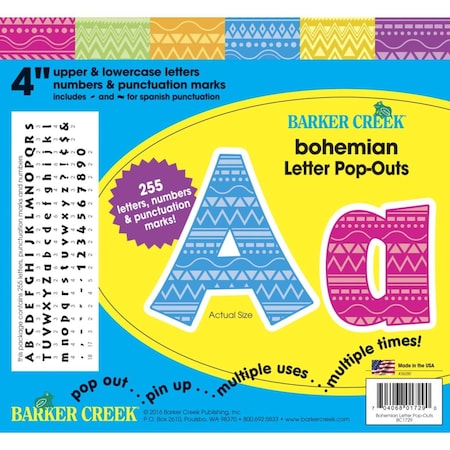 Barker Creek Bohemian Letter Pop-Outs, 4 in. 1594916