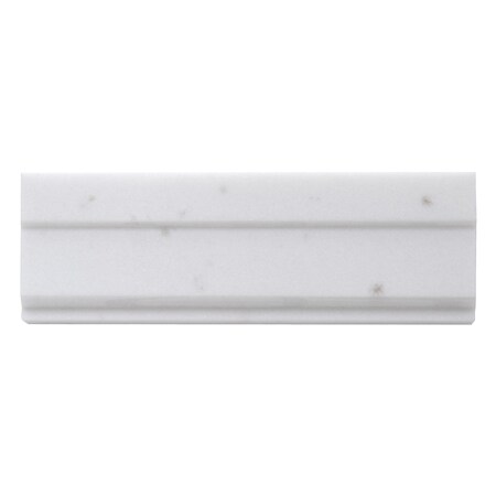 Apollo Tile Snow White 4x12 Thassos Marble Polished Baseboard Tile Trim 3.33 sqft/case, 10PK APLMTS886PA
