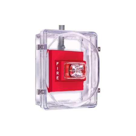 Safety Technology International Audible and Strobe Guard, Polycarbonate, Surface Mount, 6 1/2 in W x 8 1/2 in H x 5 3/4 in D, Clear STI-1221D