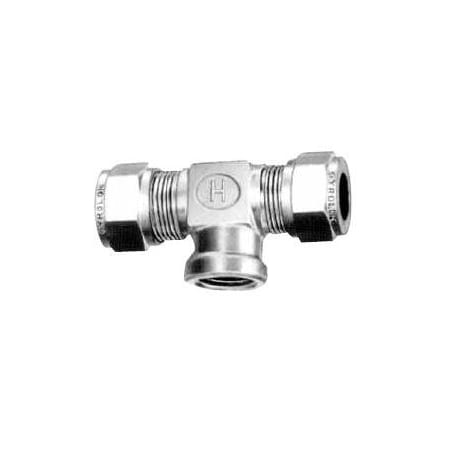 Gyrolok Female Branch Tee: TTF: Connects Fractional Tube to Male NPT Threads: 1/2in x 1/2in x 1/4in 8TTF4BR