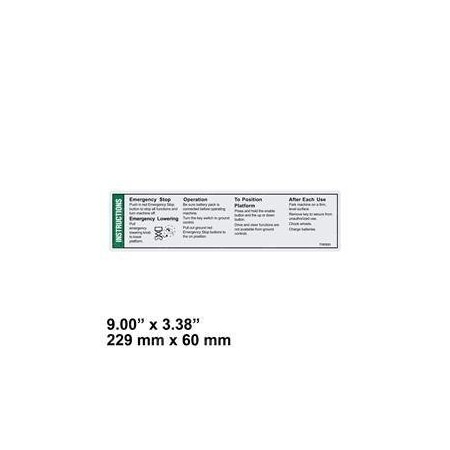 Genie REPLACEMENT DECAL, OPER INSTR T107031GT