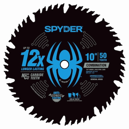 Spyder 10in 50T Combination Blade - Clam Shell 13063