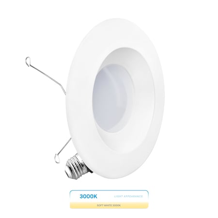 Infibrite 6 In. Retrofit 3000K Warm White LED Recessed Light Kit 12W 1100LM, Dimmable, Wet Rated IB-006-3-12W-WH
