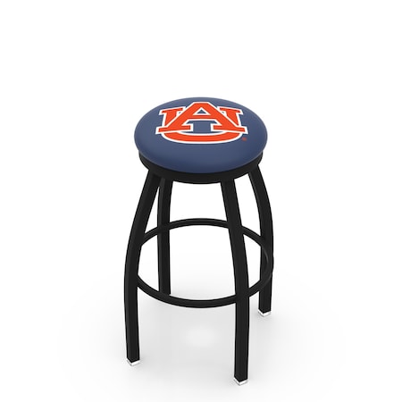 Holland Bar Stool Co 30" Blk Wrinkle Auburn Swivel Bar Stool, Accent Ring L8B2B30Auburn