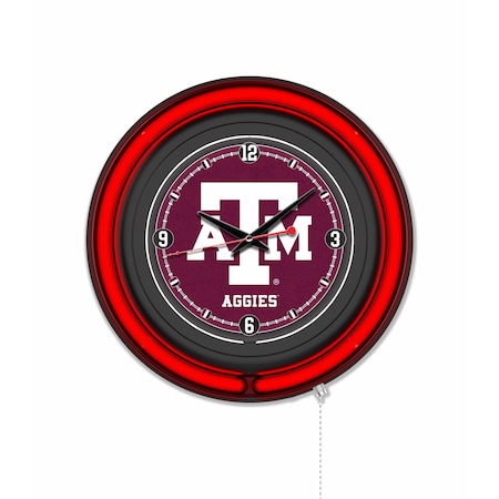 Holland Bar Stool Texas A&M 15 Double Neon Wall Clock Clk15BK