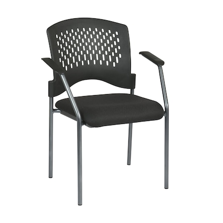 Office Star Products ProGrid Titanium Finish Visitors Chair, Coal 8610-30