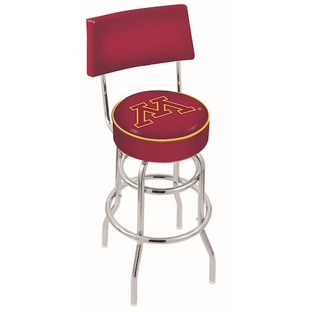 Holland Bar Stool Co 25" Chrome 2-Ring Minnesota Swivel Bar Stool, Back L7C425MinnUn
