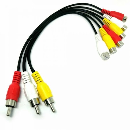 Sanoxy 3 RCA Male Jack To 6 RCA Female Splitter Audio Video AV TV DVD Adapter Cable SANOXY-CABLE38