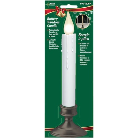 Xodus 2.5''x8'' H.x1.5'' D. Aged Bronze Base Battery Operated Hot Spot Candle W/ 6 Hour Repeating Timer FPC1506A
