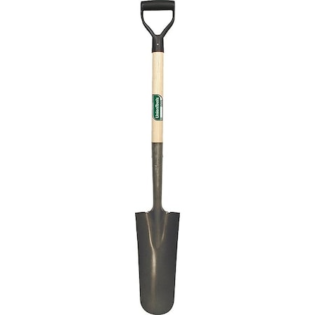 Union Tools Drain Spade Shovel, 5-1/4 in W Steel Blade, 27 in L Hardwood Handle W/ D-Grip 47107