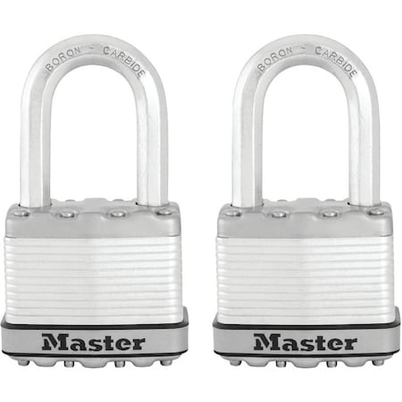 Master Lock Magnum Series Padlock, Keyed Alike Key, 3/8 in Dia Shackle, 1-1/2 in H Shackle, Boron Carbide Shackle M5XTLF