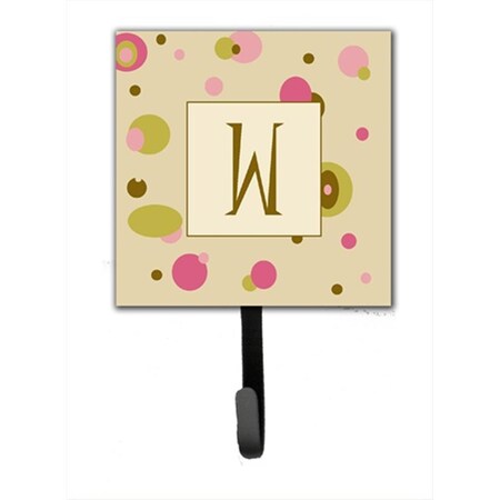 Carolines Treasures Letter W Initial Monogram - Tan Dots Leash Holder Or Key Hook CJ1004-WSH4