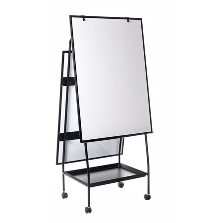 Bi-Silque MasterVisi, Creation Station Magnetic Dry Erase Board, 29 1/2 X 74 7/8, Black Frame EA49145016