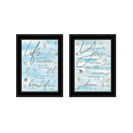 Homeroots Set Of Two Life Is Black Framed Print Wall Art, 2PK 407937