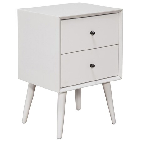 Homeroots 26" Solid Wood and Wood Two Drawer Nightstand 399265