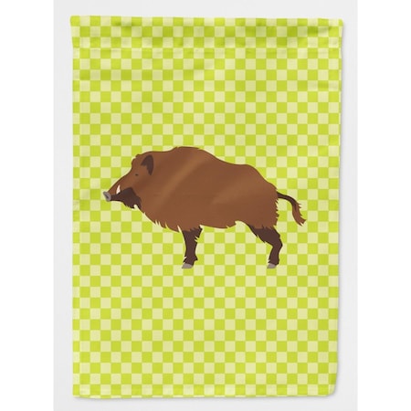 Carolines Treasures Wild Boar Pig Green Flag Garden Size BB7762GF