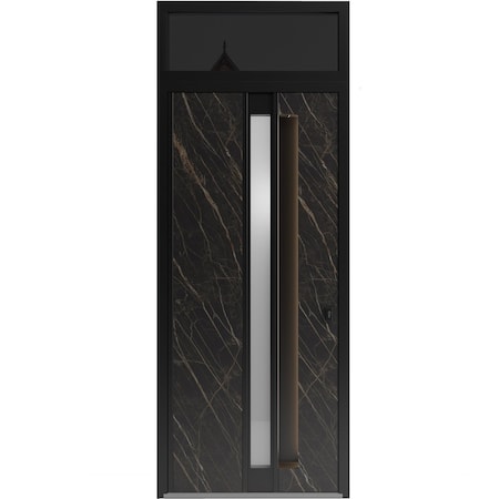 Vdomdoors Aluminum Door with Hidden Handle Hiddex 0155 Natural Noir Entry Steel Metal Modern Painted W36xH80+ HIDDEX0155EXD-NOIR-W36xH80+14-LH-I