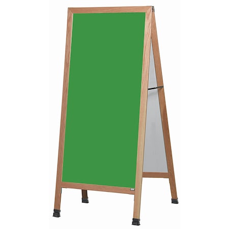 Aarco Extra Large A-Frame Sidewalk Board, Green Composition Chalkboard Solid Red Oak Frame, 68''Hx30''W LA1G